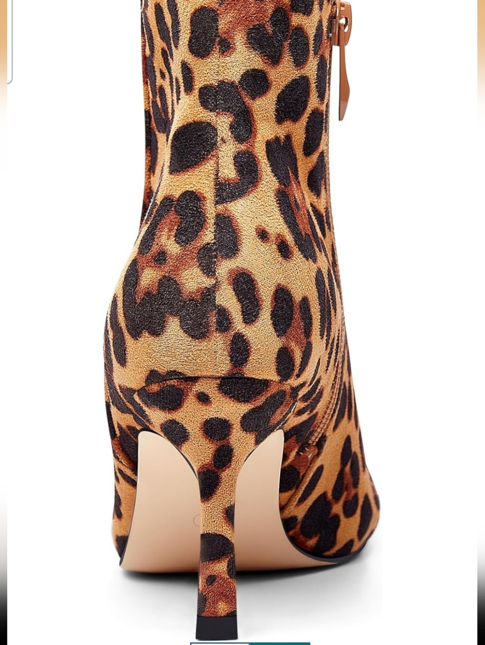 Coutgo Leopard Print Women's Kitten Heel Pointed Toe Booties- 9.5 - Picture 3 of 16